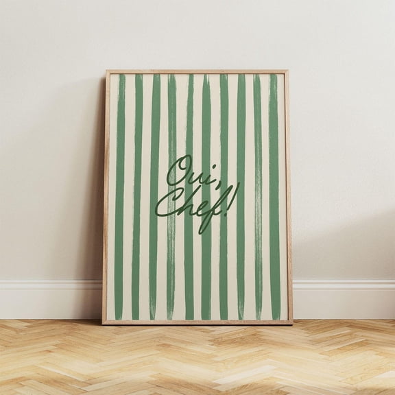 Oui Chef Kitchen Print Yes Chef Poster Wall Art, Modern Wall Decor, 8x12 UNFRAMED
