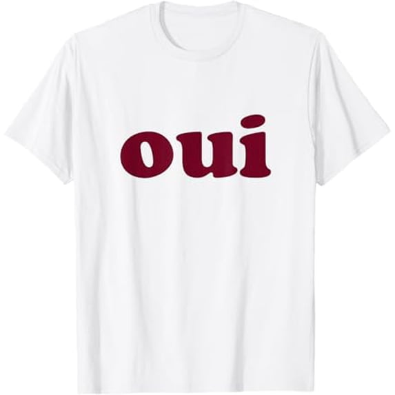 Oui Minimal French Style 90s Vintage Retro Graphic T-Shirt