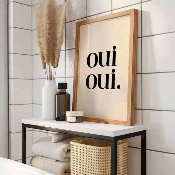 Oui Oui Paris Bathroom Typography Wall Art Decor Unframed Paper Print