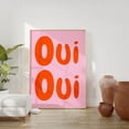 thumbnail image 1 of Oui Pink Orange French Typography Wall Art, Stretched Canvas Size 8x12, 1 of 4