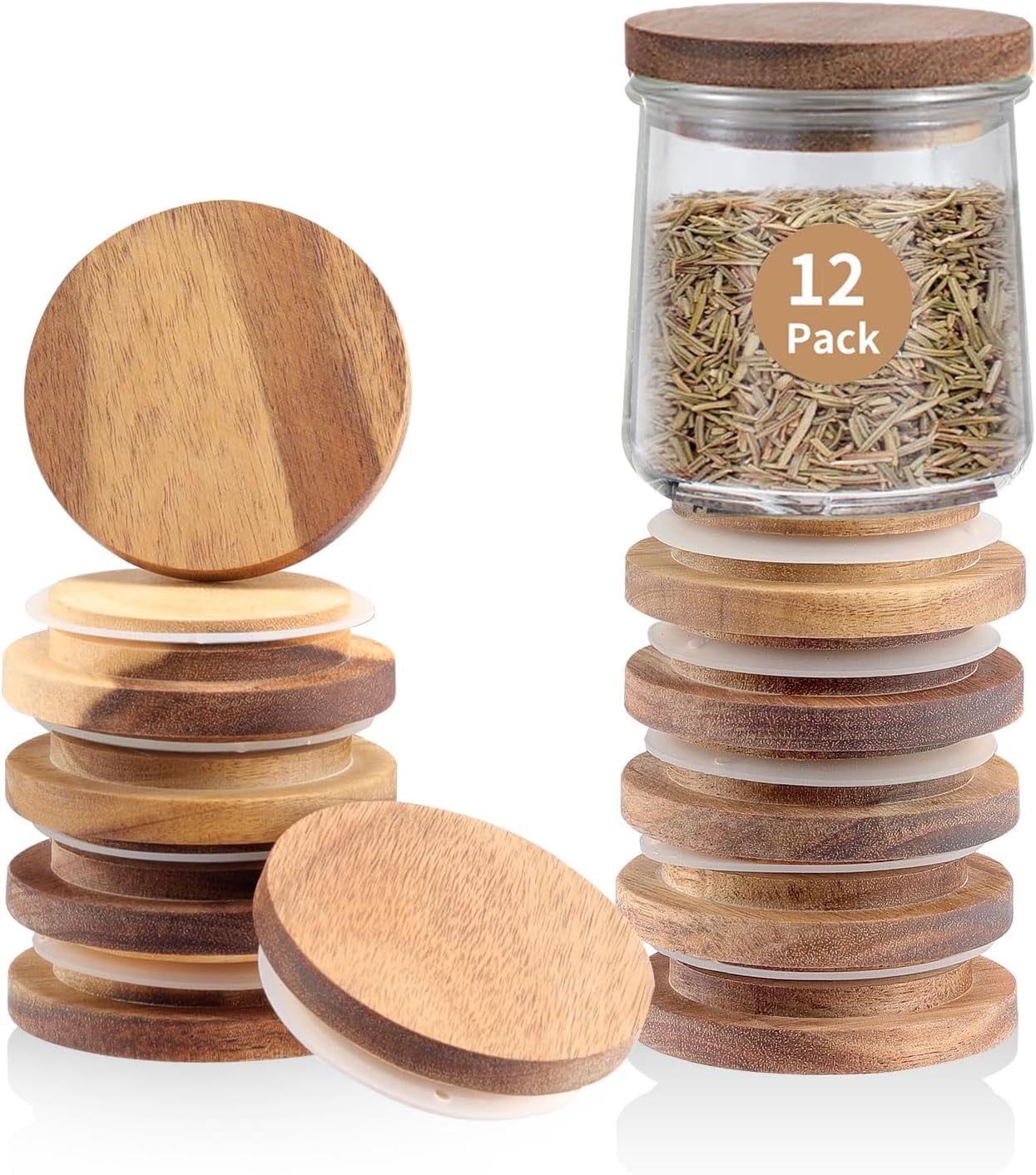 Oui Yogurt Jar Lids | 12 Pack Natural Wooden Lids for Oui Yogurt Jars ...