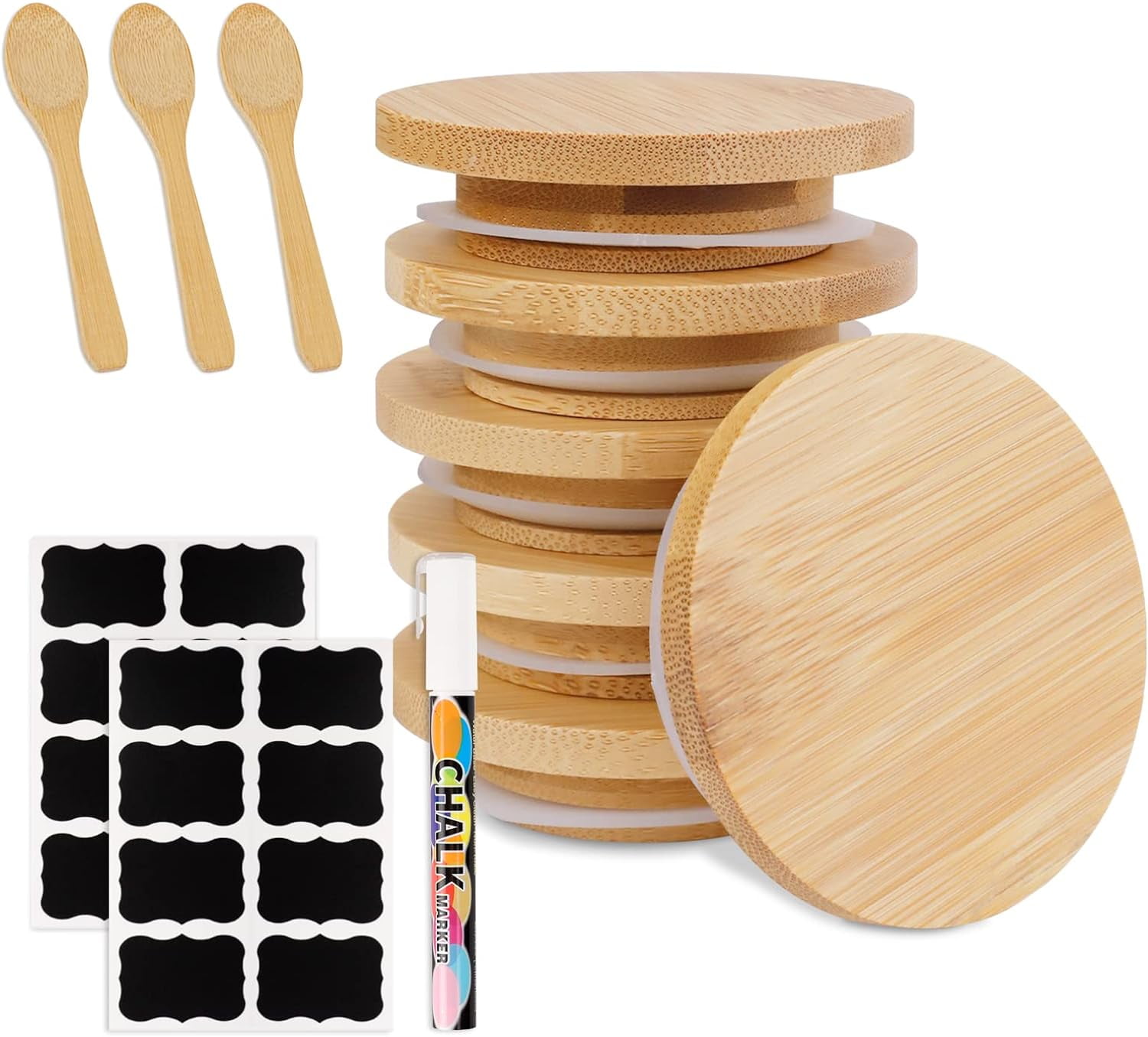 Oui Yogurt Jar Lids, Lids for Oui Yogurt Jars, Natural Bamboo Wooden