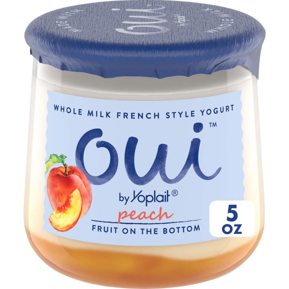 Oui by Yoplait French Style Peach Whole Milk Yogurt, 5 OZ Jar