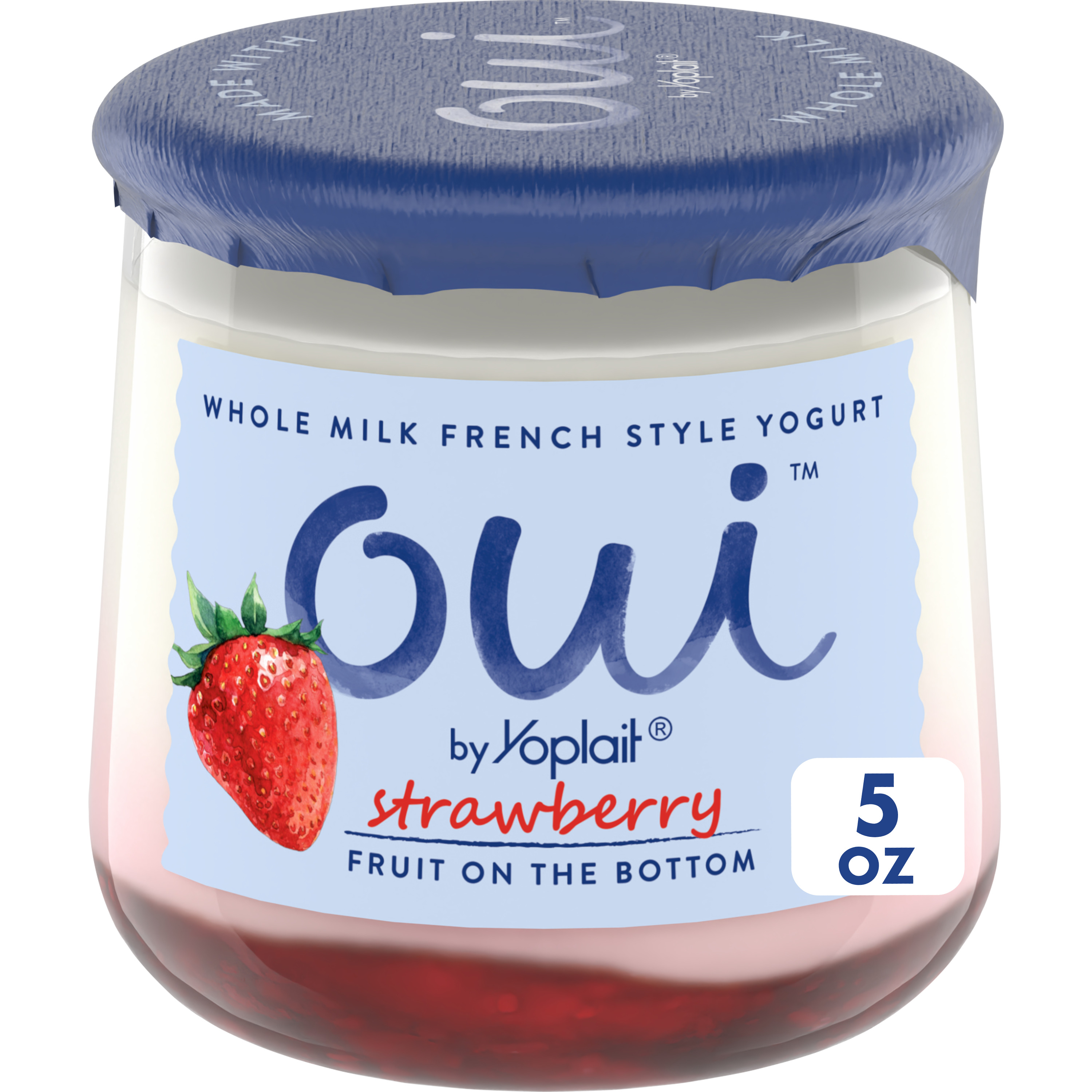 Oui by Yoplait French Style Strawberry Whole Milk Yogurt, 5 OZ Jar - image 1 of 9