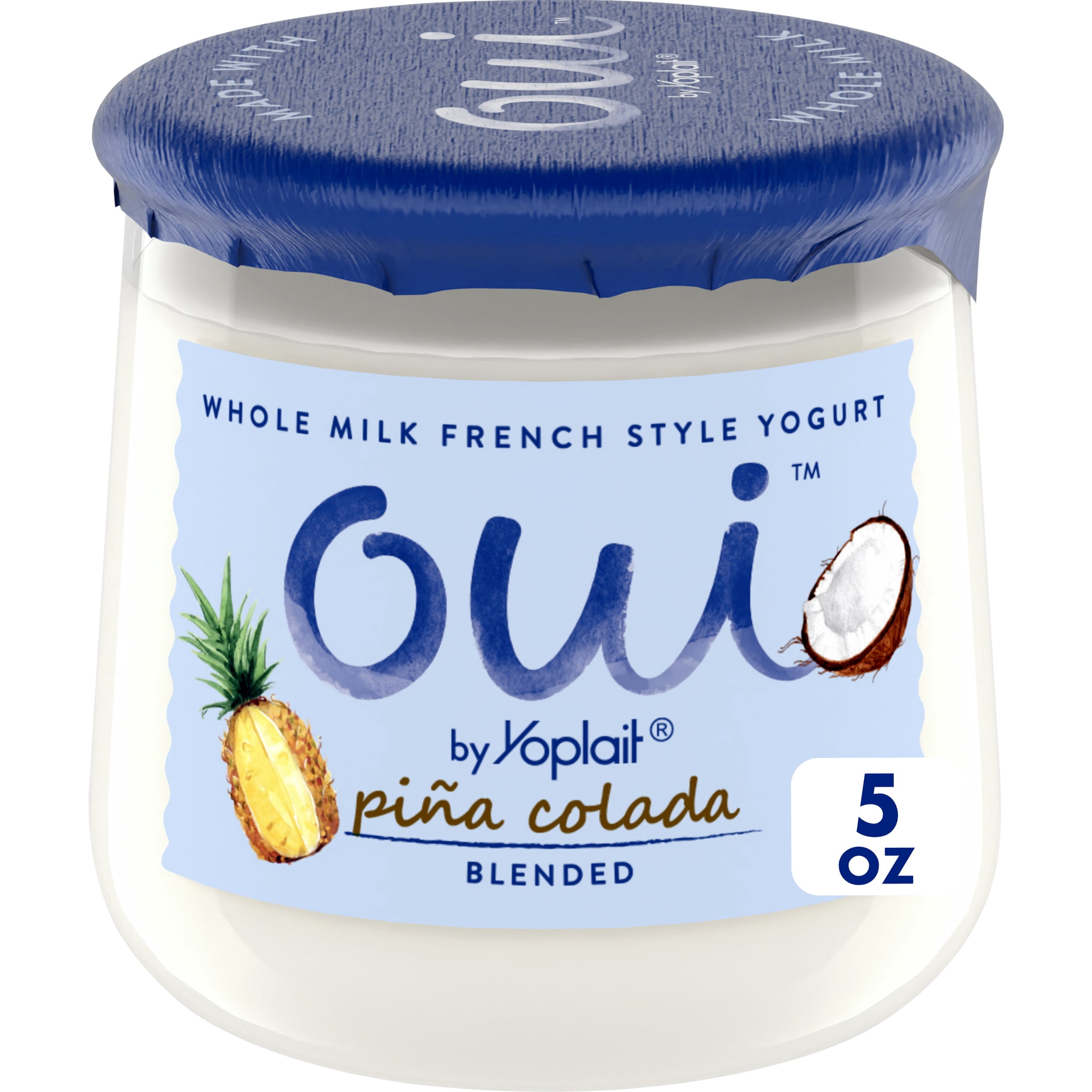 Oui by Yoplait Whole Milk French Style Yogurt, Pina Colada, 5 oz Jar