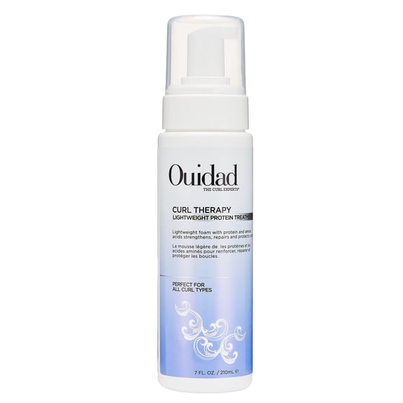 Ouidad Curl Therapy Lightweight Protein Foam Hair Treatment, 7 fl oz, Hair Foam for Brittle Curls