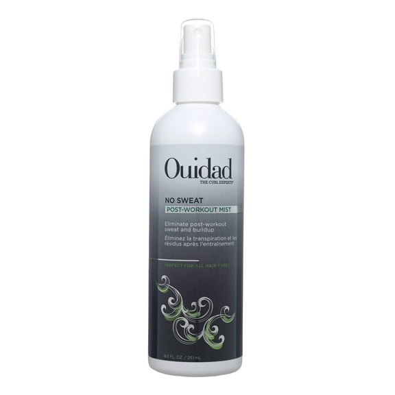 Ouidad No Sweat Post-Workout Hair Mist, 8.5 fl oz, Curl Refresher Spray, Absorbs Sweat, Oils & Odor