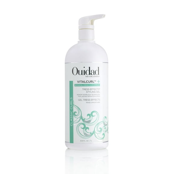 Ouidad VitalCurl+ Tress Effects Styling Gel, Bouncy, Defined Curls, Long-Lasting Styles, 33.8 oz