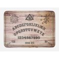 thumbnail image 1 of Ouija Board Bath Mat, Wooden Texture Talking Board with Alphabet Letters, Plush Bathroom Decor Mat with Non Slip Backing, 29.5" X 17.5", Dark Taupe Warm Taupe, by Ambesonne, 1 of 2