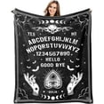 thumbnail image 1 of Ouija Board Blanket, Gothic Decor, Halloween Blanket, Sun Moon Skull Skeleton Horror Presents for Women Men Boys Girls, Birthday Christmas Decor Throw Blankets Black Ouija Blanket, 1 of 7