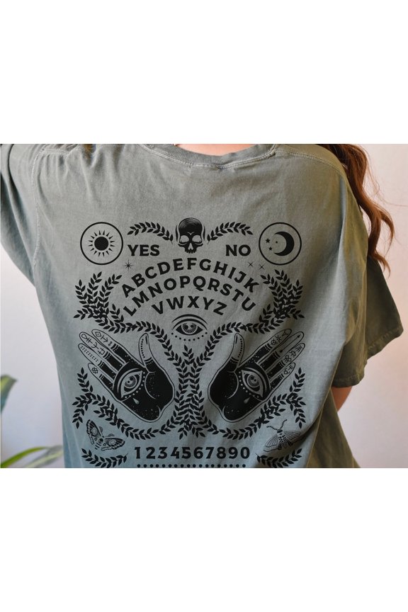 Ouija Board Halloween Shirt Back Design Witch Vibes Shirt Celestial Shirt Fall shirts Occu
