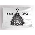 thumbnail image 1 of Ouija Board Pillow Sham Antique Style Mystifying Oracle Yes and No Text and Question Mark, Decorative Standard Queen Size Printed Pillowcase, 30 X 20 Inches, Black Grey and White, by Ambesonne, 1 of 2