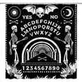 thumbnail image 1 of Ouija Board Shower Curtain Skull Gothic Spooky Skeleton Witchy Boho Magic Tarot Witchcraft Alchemy Halloween Black White Extra Long Bathroom Home Curtain with Hooks,70" Wx84 H, 1 of 1