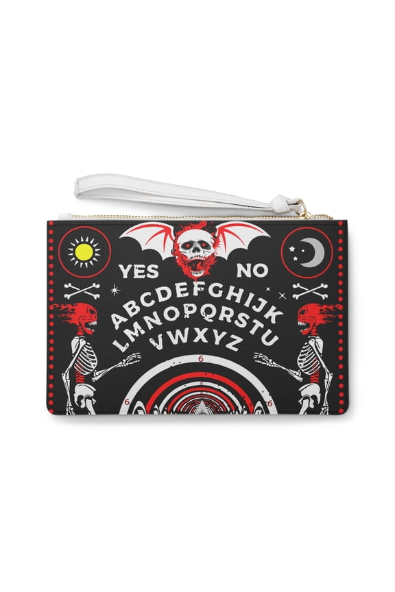 Ouija Board Vegan Leather Clutch Makeup Cosmetic Bag-Accessory Pouch