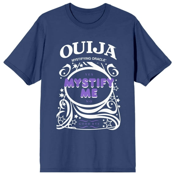 Ouija Game Mystify Me Crew Neck Short Sleeve Navy Women's T-shirt-Small