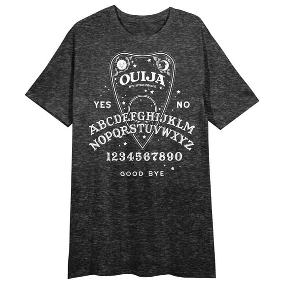 Ouija Mystifying Oracle Letter Number Patterns Crew Neck Short Sleeve Black Heather Women's Night Shirt