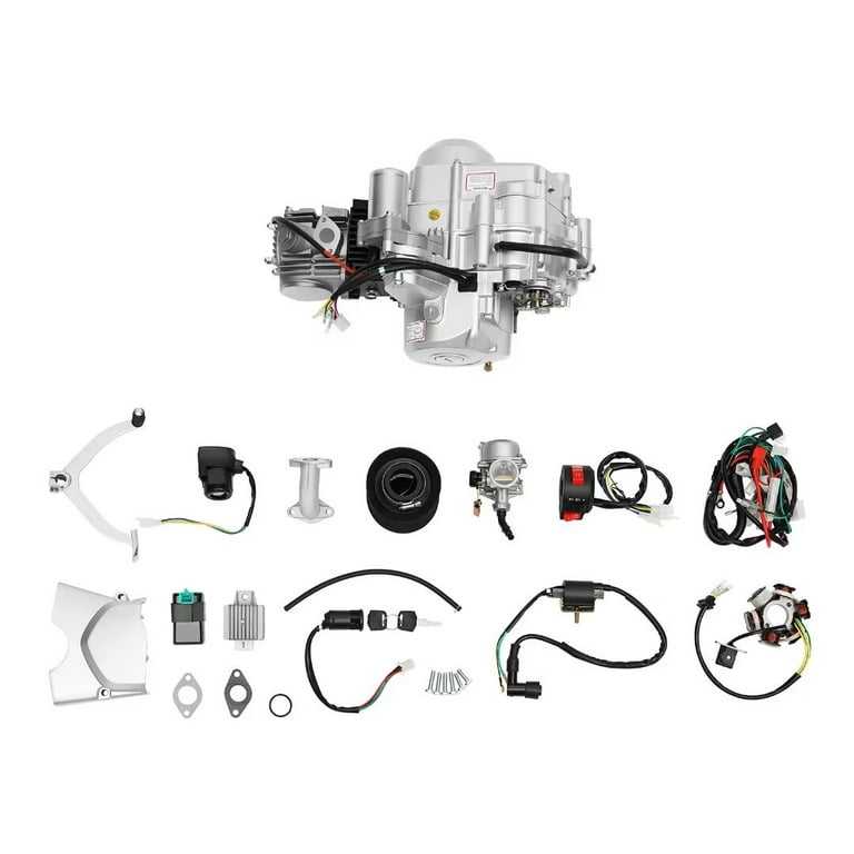 Oukaning 125CC Engine 4 Stroke Motor 3 Speed Reverse Air-Cooled Automatic  Engine Motor for Go Kart ATV QUAD Buggy Pit Dirt Bike 