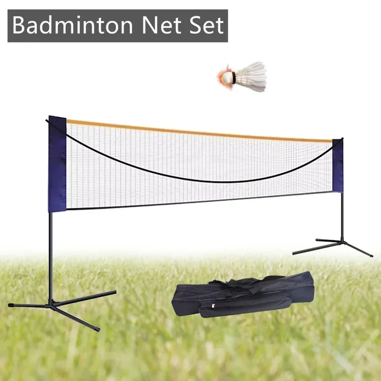 Portable Badminton Net Set with Storage Base, Rackets LED
