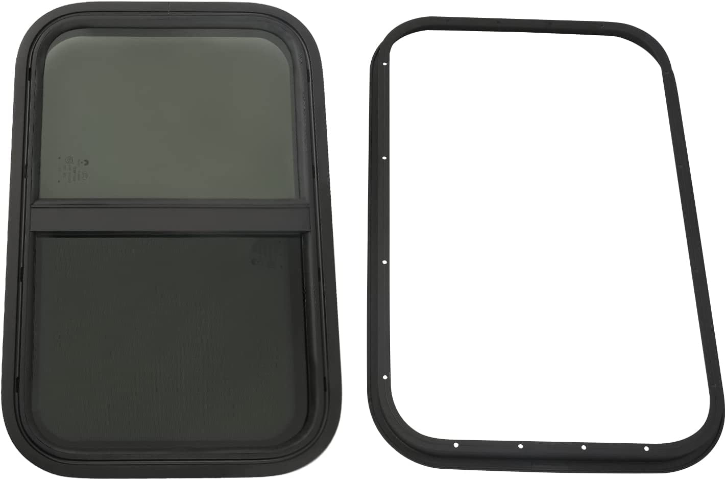 Oukaning 24"x15" RV Window Camper Window Wall Horizontal Sliding Window for RV, Camper, Cargo