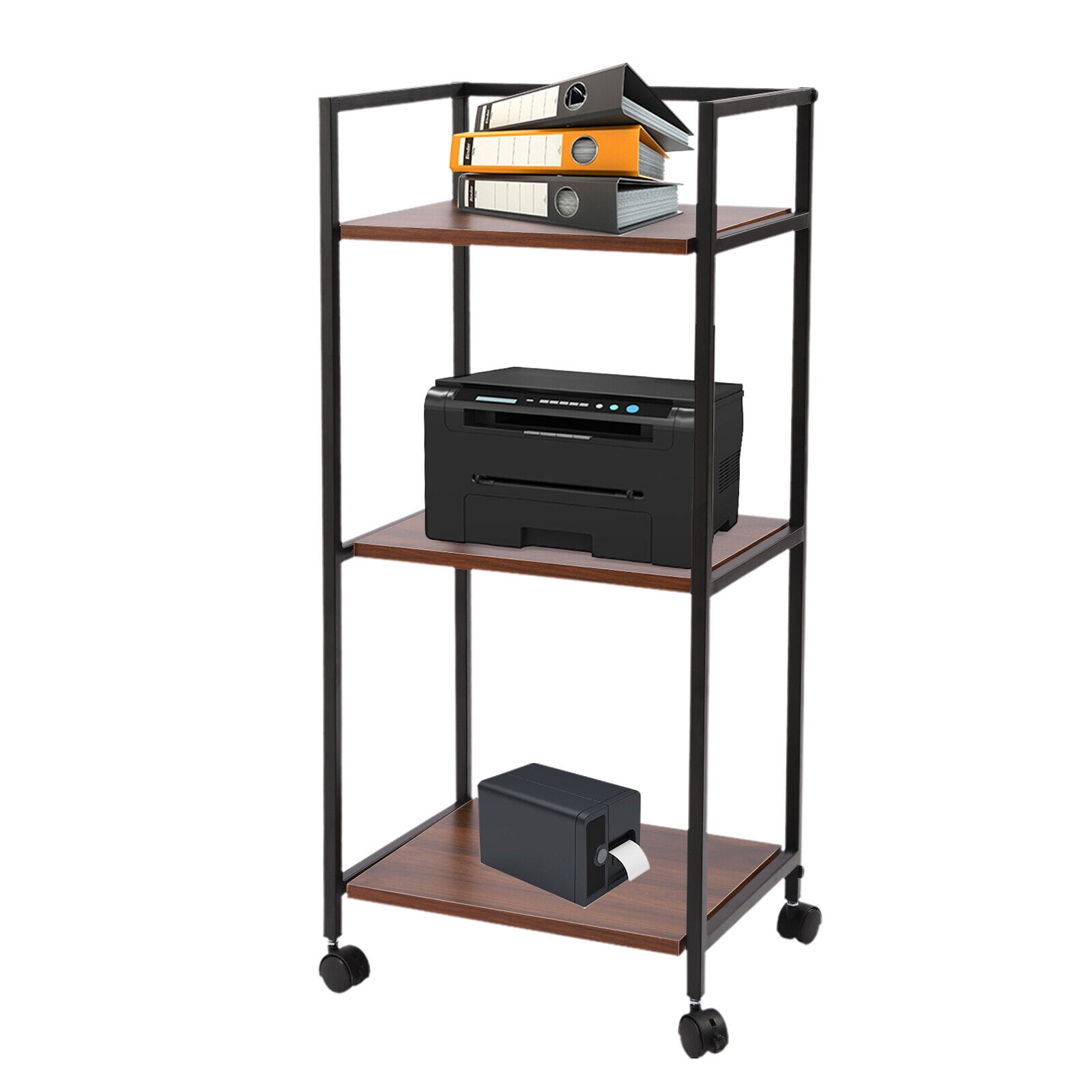 Oukaning 3 Tier Storage Shelf Cart Laptop Work Desk Printer Table for
