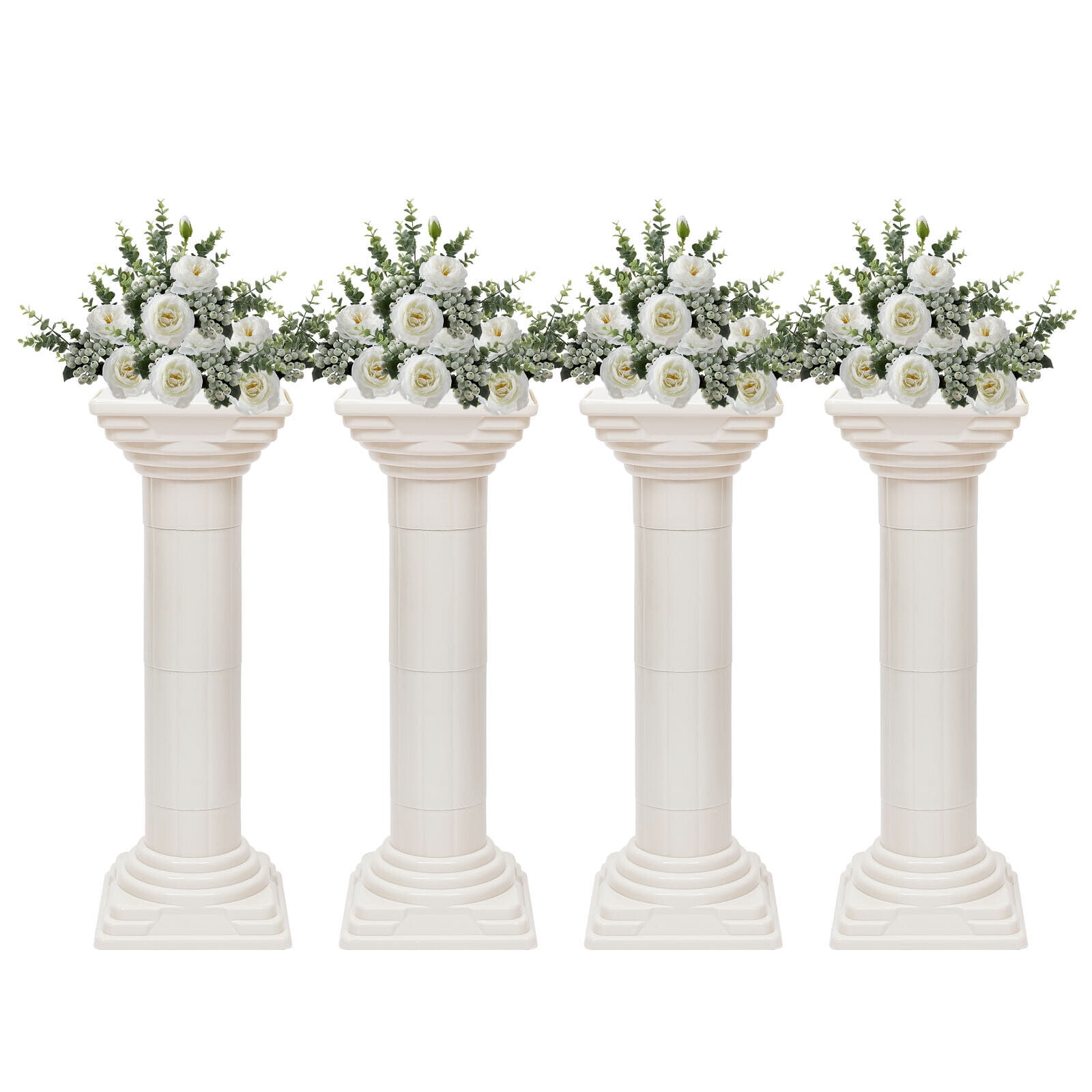 Oukaning 4 Pillars/Set Wedding Event Decorative Roman column 3-inch Tall  Columns Garden Venue Decor Set For Wedding Arch Wedding