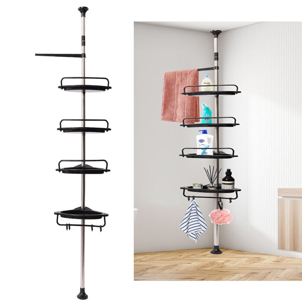 Shower Caddy 4Tier Storage Shelf Bathroom Corner Hanging Upright Rack Towel  Rail