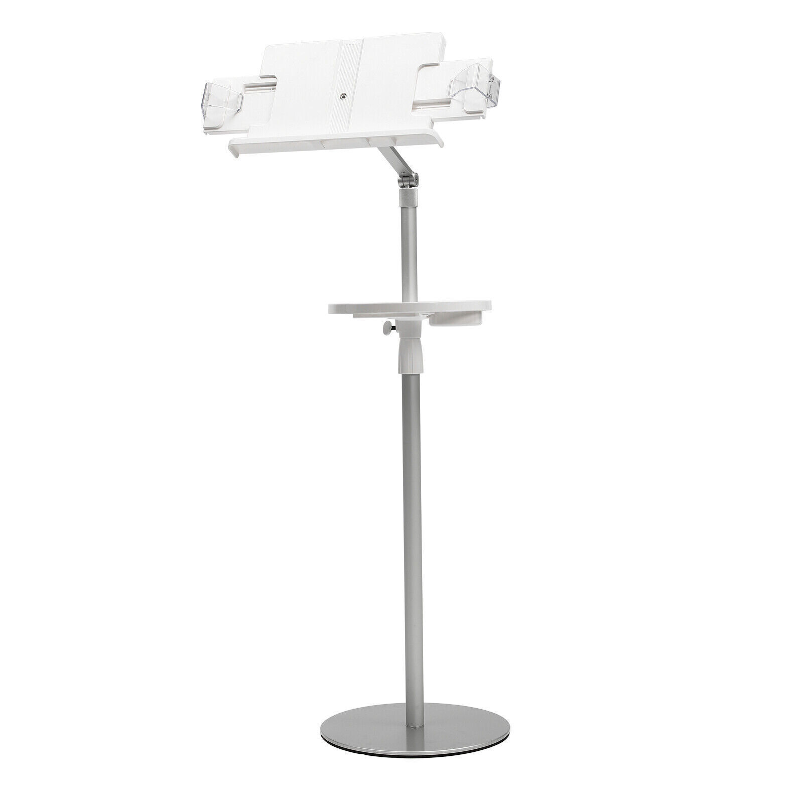 Oukaning Adjustable Reading Stand Free Standing Book Holder Long Arm