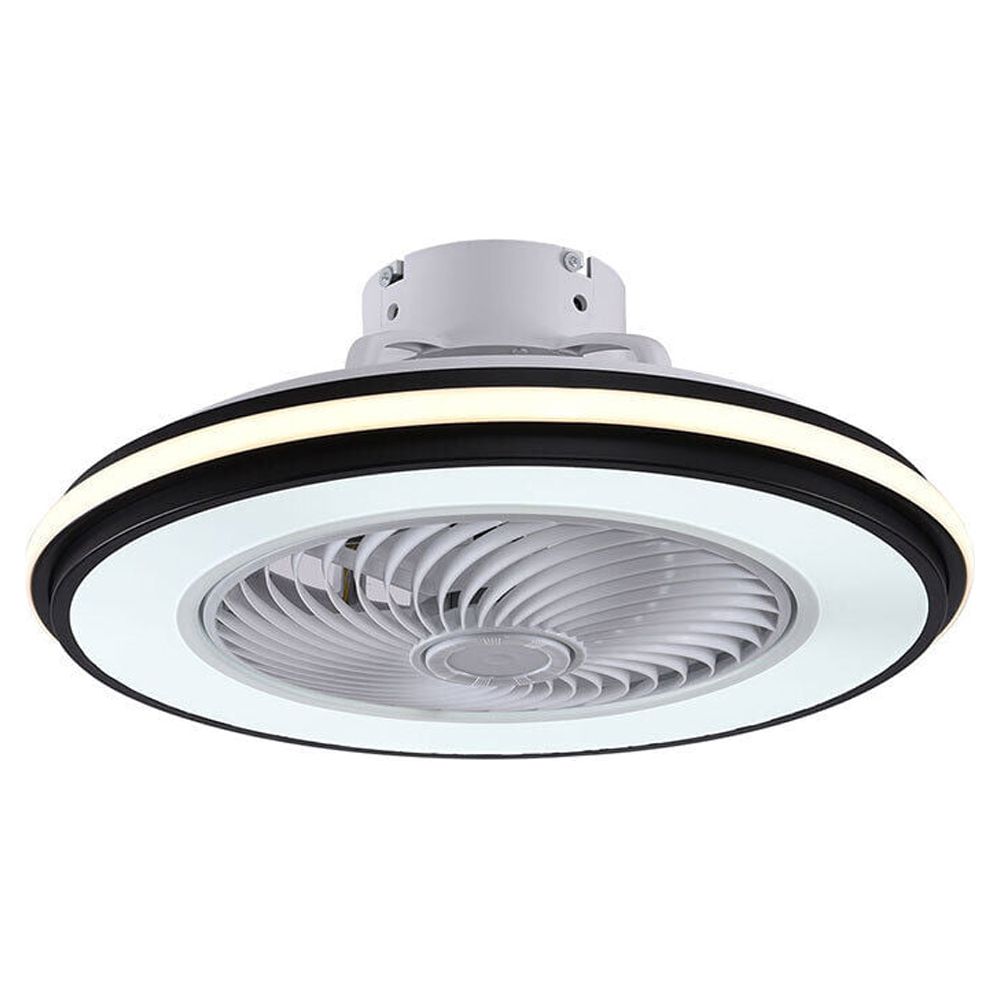 Oukaning Bladeless Ceiling Fan 20" Dimmable LED Light 3 speed