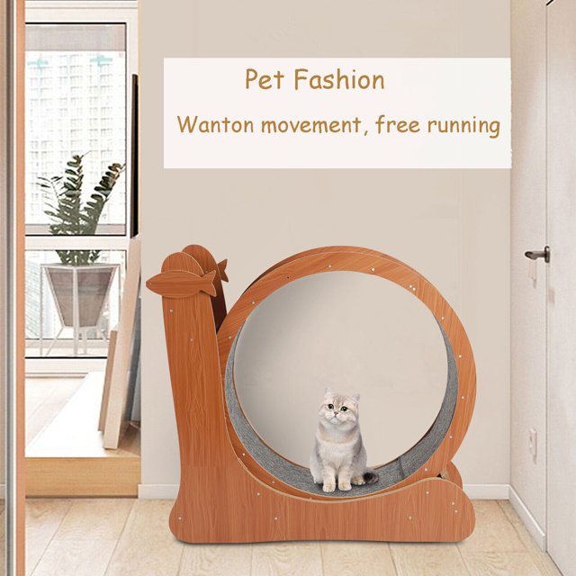 Oukaning Cat Exercise Wheel Kitty Running Training Treadmill Toy Pet