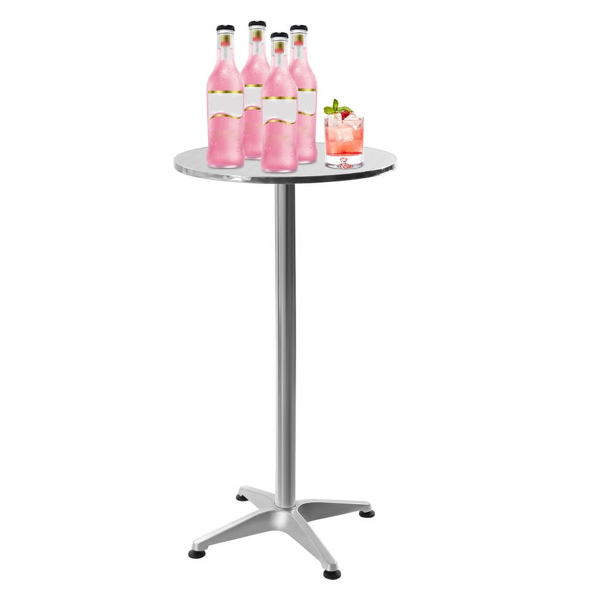 Oukaning Round Adjustable Counter Height Bar Table with FlipUp Table