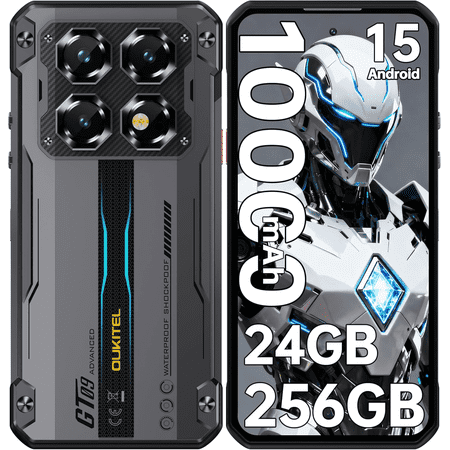 Oukitel WP60 5G Rugged Smartphone, 256GB Storage, 24GB Memory, 7.2 Inch 120Hz Display, IP68/IP69K Waterproof, 10000mAh Battery