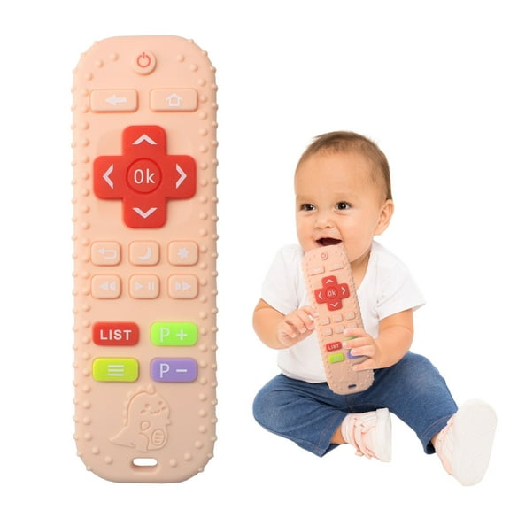 Oulastool Silicone Baby Teething Toy, Remote Shape Teether for 0-12 Months, BPA-Free, Dishwasher Safe