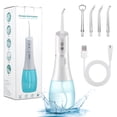 thumbnail image 1 of Oulepu Cordless Water Flosser for Teeth, Rechargeable Dental Oral Irrigator with 5 Modes, 5 Jet Tips, 400ML Portable Water Teeth Cleaner for Home &Travel, White, 1 of 8