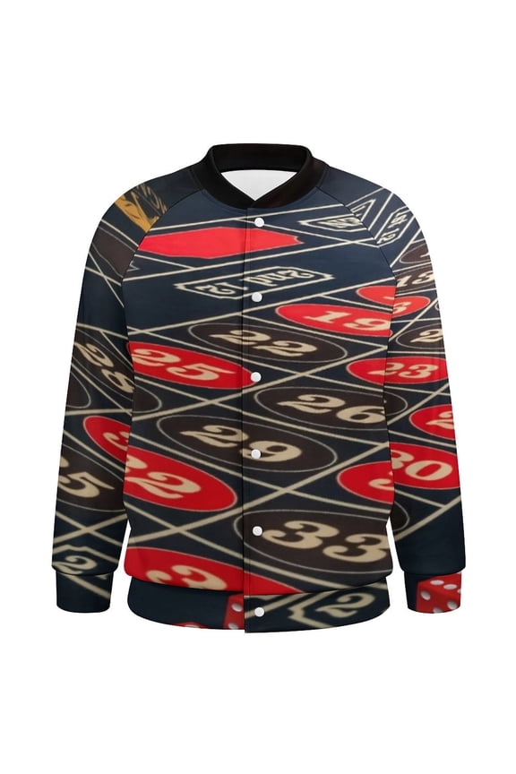 Oulette, Gambling,dice,casino Baseball Jersey Fashion Ribbed Sleeve Man Women's Jacket Motion Tops XXS-6XL