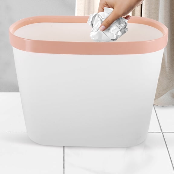 Oulii 1Pc Simple Rubbish Container Smooth Surface Home Trash Can for Kitchen Bathroom