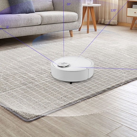 OULII White Smart Sweeping Robot for Home Use Touch Control Absorb Dust and Garbage