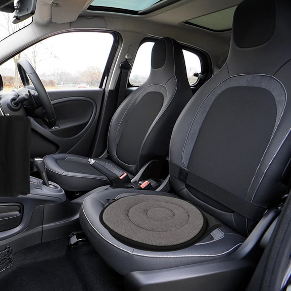 Oulii 1Pc Soft Grey Revolving Car Cushion for Easy Rotation and Comfortable Seating