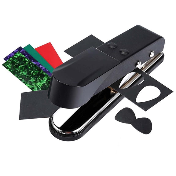 Oulii 1Set Black Guitar Punch Tool with Strong Spring for Easy Custom Guitar and Ukulele Picks