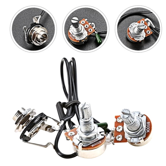 Oulii 1Set Black Potentiometer Harness for Guitar Durable Metal and Plastic Prewired Guitar Accessory