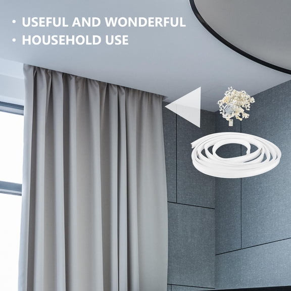 Oulii 1Set Curved Flexible Curtain Track White Ceiling Mount for Balcony Use