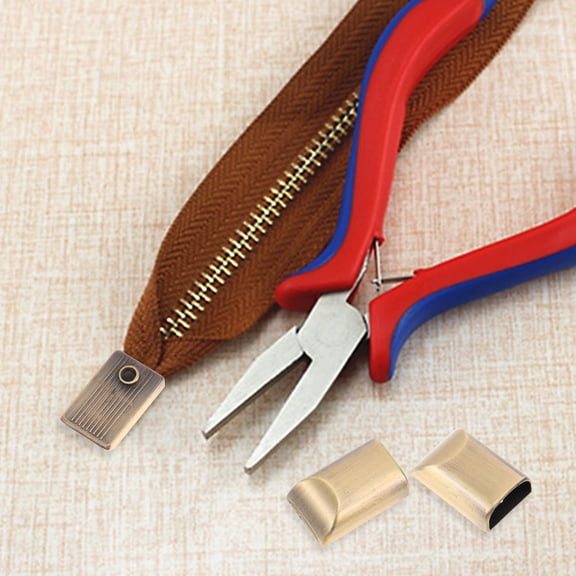 Oulii 20Pcs Golden Zipper Retainer Tail Clip for Bags Jackets Coats with Screws Included