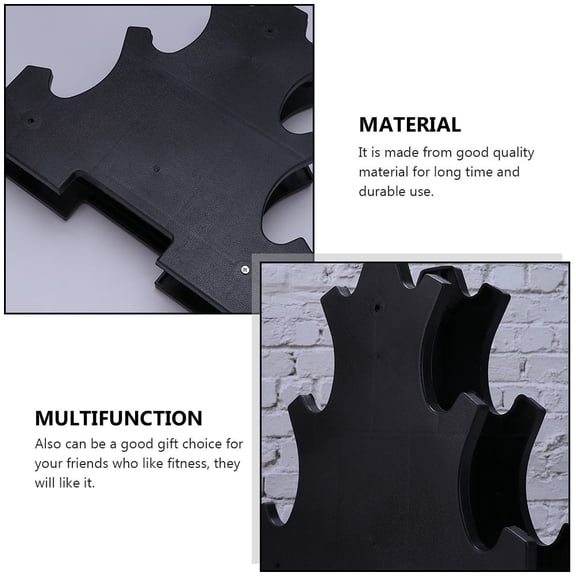 Oulii 2Pcs Black Dumbbell Bracket Rack for Storage with Durable Material and Floor Protection