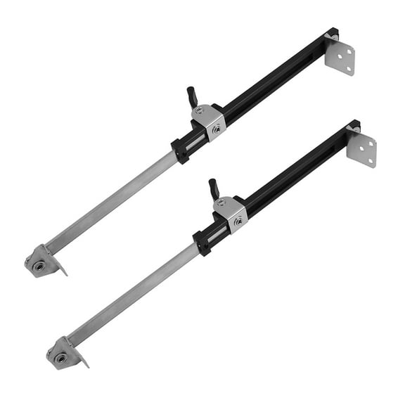 Oulii 2Pcs Black Telescopic Window Lock Hardware Heavy Duty Casement Window Stay with Adjustable Design