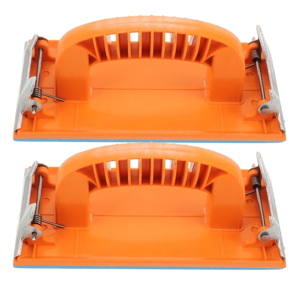 Oulii 2Pcs Manual Hand Sander with Orange Plastic Iron Frame for Efficient Sanding Corners