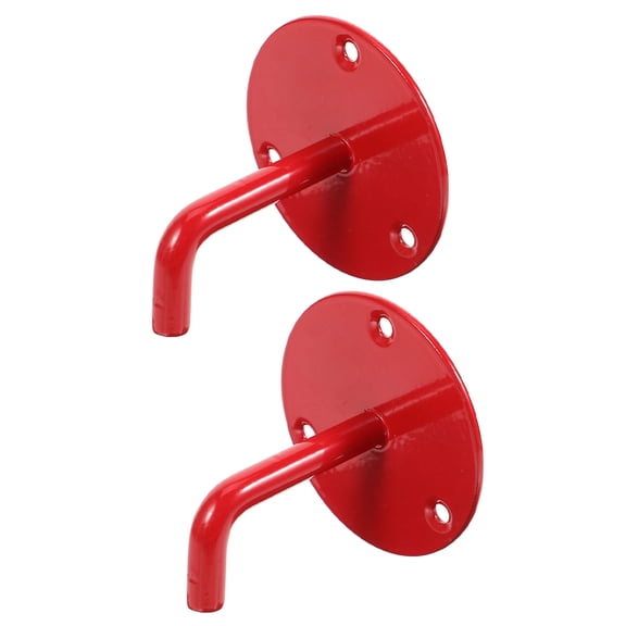 OULII 2Pcs Red Metal Fire Extinguisher Wall Mount Brackets Heavy Duty Hooks for Garden