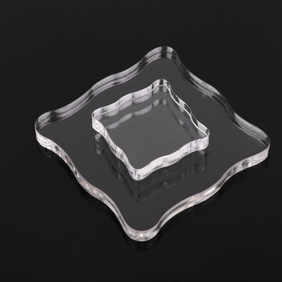 OULII Clear Stamp Blocks Acrylic Stamping Plate Transparent 2Pcs