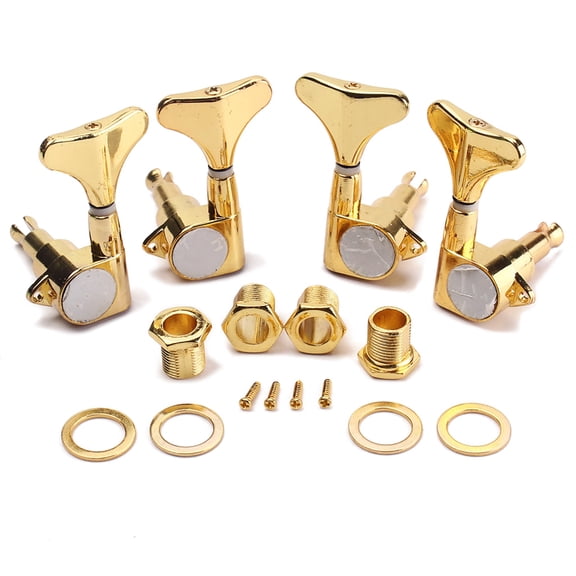 Oulii 4Pcs Guitar Tuning Pegs Machine Heads in Golden Color with Mounting Screws and Bushings