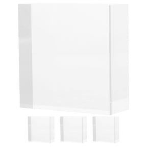 OULII Clear Acrylic Cube Display Base Set, Minimalist Design, 4 Pieces for Jewelry, Collectibles, and Small Item Display