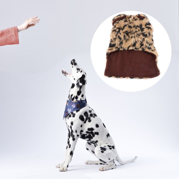 Oulii Alasum Dog Overcoat Leopard Print with Faux Fur Luxury Design for Warm Keeping Seasons