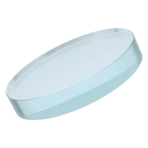 Oulii Clear Round Glass Display Block for Crafts and Decorative Figurine Exhibits